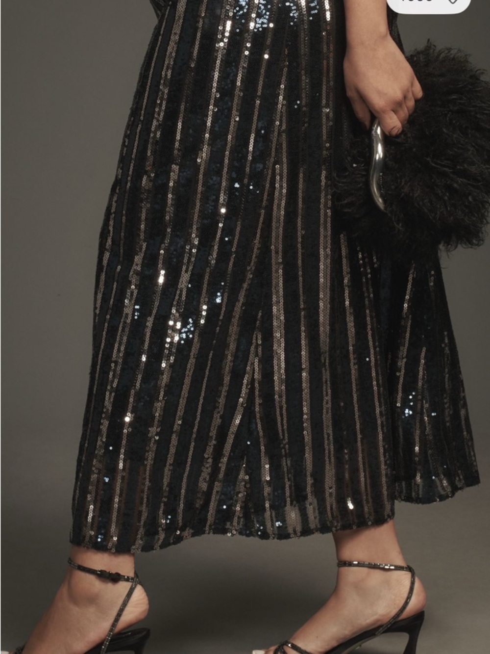 Anthropologie Maeve Navy Silver Black Sequin Striped Lined Mini Dress 2X Plus - Picture 4 of 16